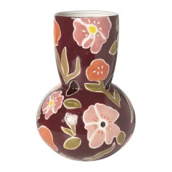 Vaas bloemen - rood - ø20x28 cm