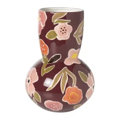 Vaas bloemen - rood - ø20x28 cm