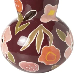 Vaas bloemen - rood - ø20x28 cm