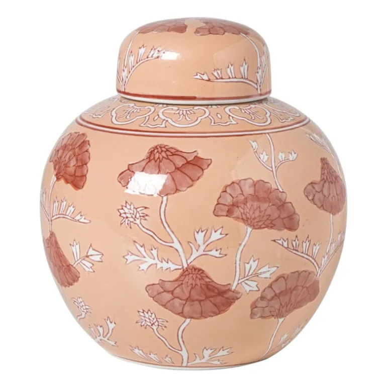 Vaas bloemen - roze - ø18.5x20 cm