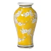 Vaas bloemenprint groot - geel - ø9x17.5 cm