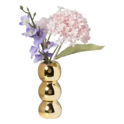 Vaas geribbeld - goud - ø12.5x5 cm