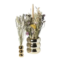 Vaas geribbeld - goud - ø12.5x5 cm