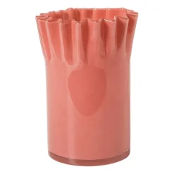 Vaas geribbeld - rood - ø15x19.5 cm