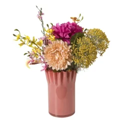 Vaas geribbeld - rood - ø15x19.5 cm