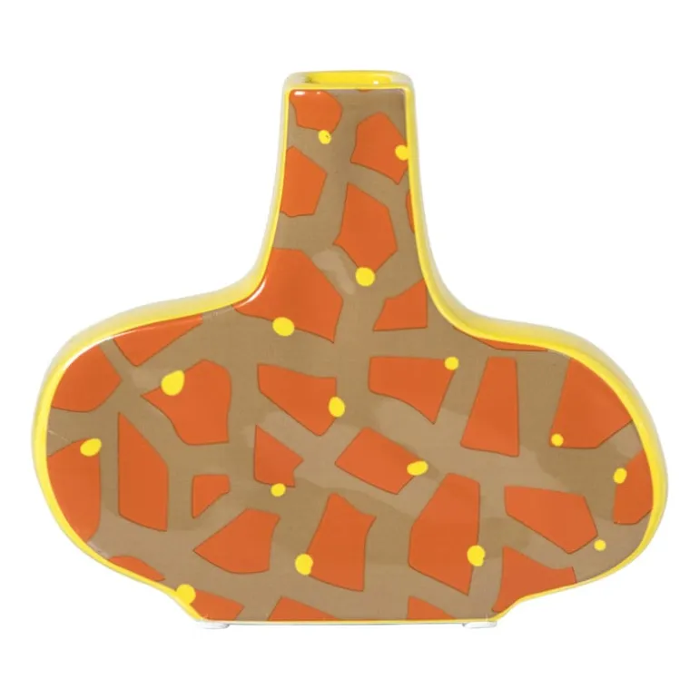 Vaas giraf - groen/zwart - 16x19x9.5 cm