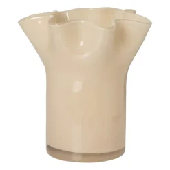 Vaas golf - beige - 22.5x20x19 cm