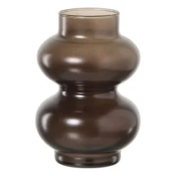 Vaas met bollingen - zwart - ø12.5x18 cm