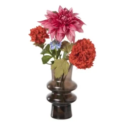 Vaas met bollingen - zwart - ø12.5x18 cm