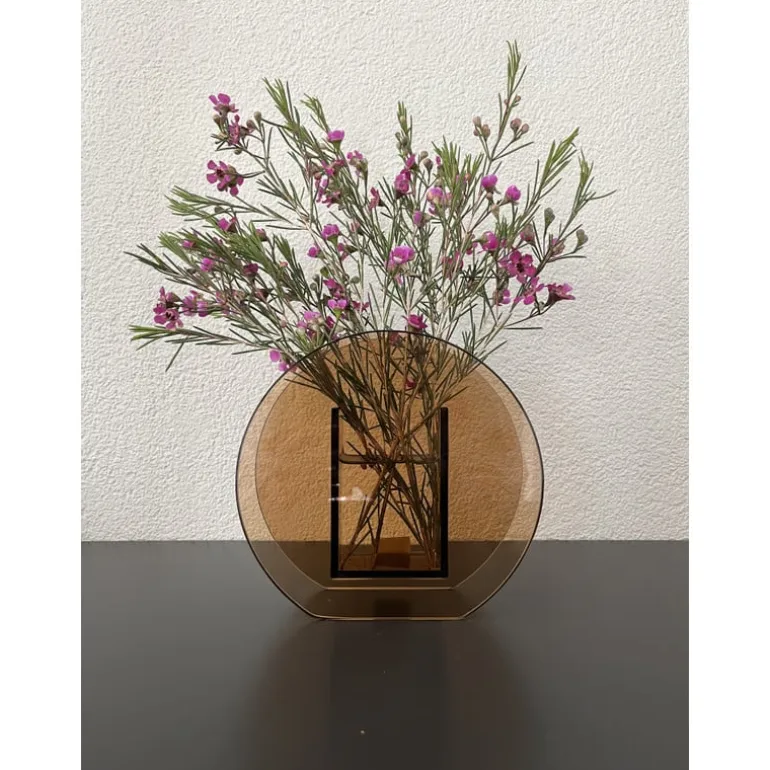 Vaas ovaal - bruin - 18x6x17 cm