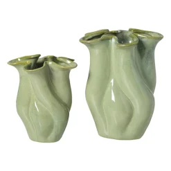 Vaas reactive glaze groot - groen - 24.3x19.7x17.3 cm