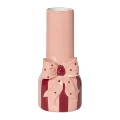 Vaas strik - roze/rood - 25x11.5x11.4 cm