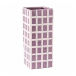 Vaas tegel groot - paars - 20x8x8 cm