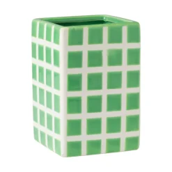 Vaas tegel klein - groen - 12x8x8 cm
