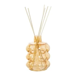 Vaas voor geurstokjes bubbels - oranje - ø8.5x11.5 cm