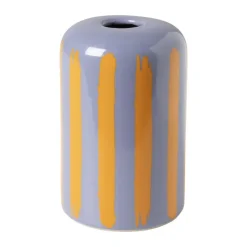 Vaas voor geurstokjes strepen - paars/oranje - ø8x13 cm