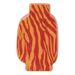 Vaas zebra - rood/oranje - 20.8x13x5.2 cm