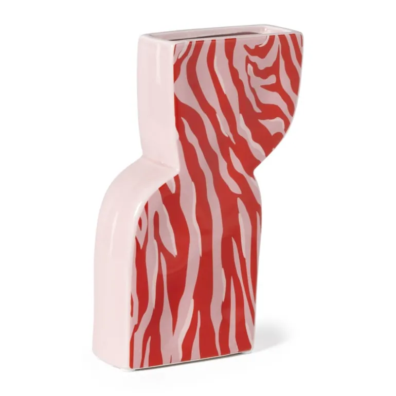 Vaas zebra - roze - 22x14.4x5.2 cm