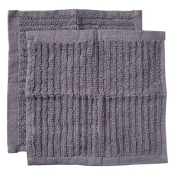 Vaatdoekjes - grijs - 20x20 cm - set van 2
