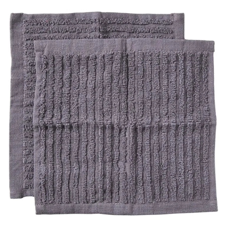 Vaatdoekjes - grijs - 20x20 cm - set van 2