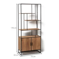 Vakkenkast Charlie met deuren - 170x73x33 cm