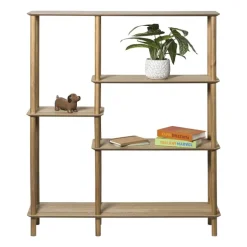 Vakkenkast Scandi hoog - naturel - 140x120x30 cm