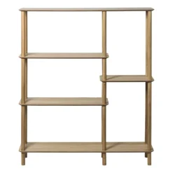 Vakkenkast Scandi hoog - naturel - 140x120x30 cm