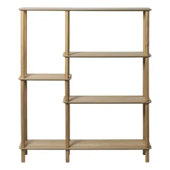 Vakkenkast Scandi hoog - naturel - 140x120x30 cm