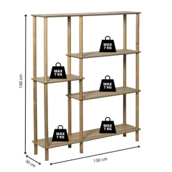 Vakkenkast Scandi hoog - naturel - 140x120x30 cm