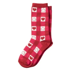 Valentijn sokken - rood/wit geruit - maat 38-41