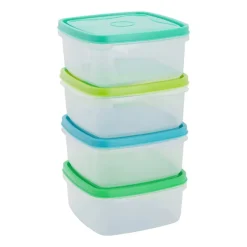 Vershoudbakjes van plastic - 0.9 liter - set van 4