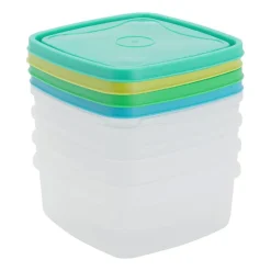 Vershoudbakjes van plastic - 0.9 liter - set van 4