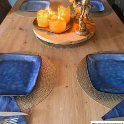 Vierkant bord Toscane - donkerblauw - 25x25 cm