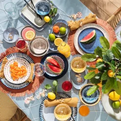 Vierkant bord Toscane - lichtblauw - 25x25 cm