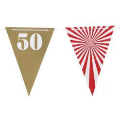 Vlaggenlijn 50 jaar - rood - 10 meter