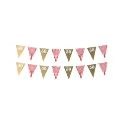 Vlaggenlijn 50 jaar - rood - 10 meter