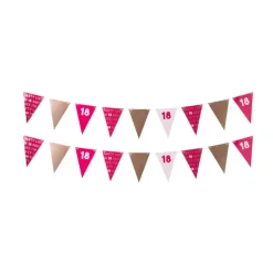 Vlaggenlijn 18 jaar - roze - 10 meter