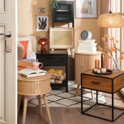 Vloerkleed berber - naturel/zwart - 120x180 cm