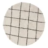 Vloerkleed berber rond - zwart/beige - ø120 cm