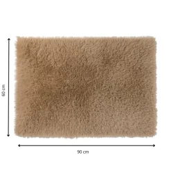 Vloerkleed fluffy - bruin - 60x90 cm