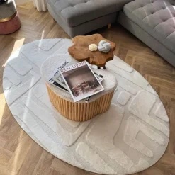 Vloerkleed native ovaal - wit - 120x180 cm