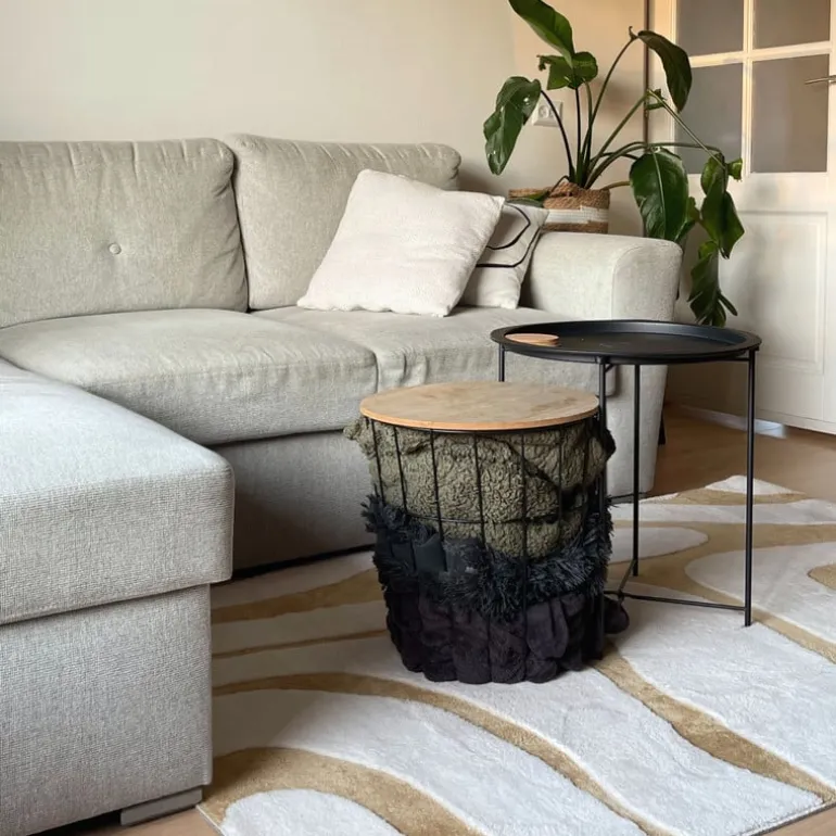 Vloerkleed sherpa - beige - 120x180 cm