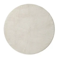 Vloerkleed wave - wit - ø120 cm