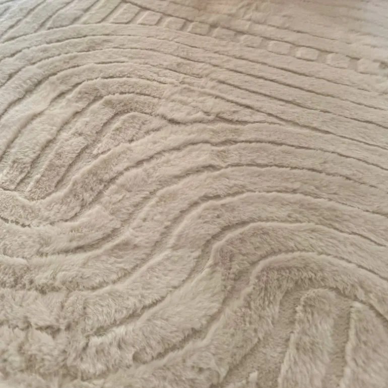 Vloerkleed wave ovaal - wit - 120x180 cm