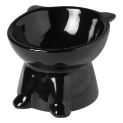 Voerbak voor kat - zwart - ø10.3x13 cm