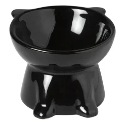 Voerbak voor kat - zwart - ø10.3x13 cm