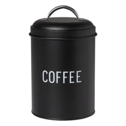 Voorraadblik coffee - zwart - ø11x15 cm