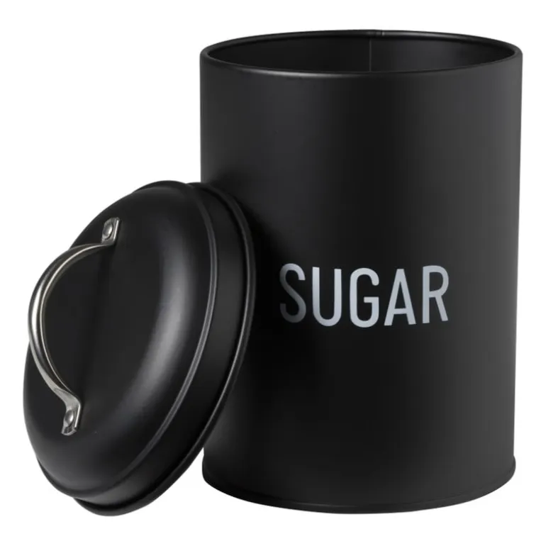 Voorraadblik sugar - zwart - ø11x15 cm