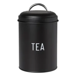 Voorraadblik tea - zwart - ø11x15 cm