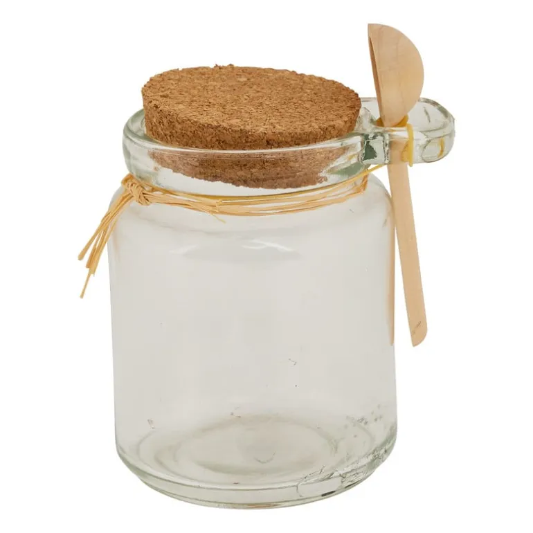 Voorraadpot - kurk en lepeltje - 200 ml